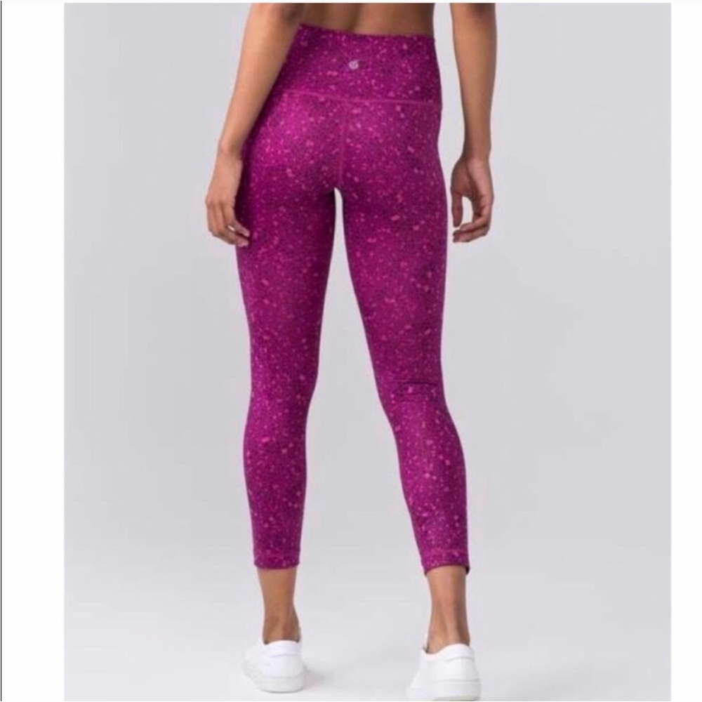 Lululemon Pink Spotted Leggings Like New 4 Gym Work Out Pants Yoga